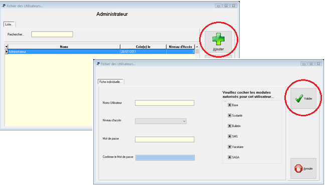 Créer les utilisateurs
